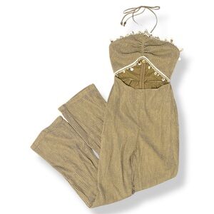 Fashion Nova Tan Wide Leg Jumpsuit